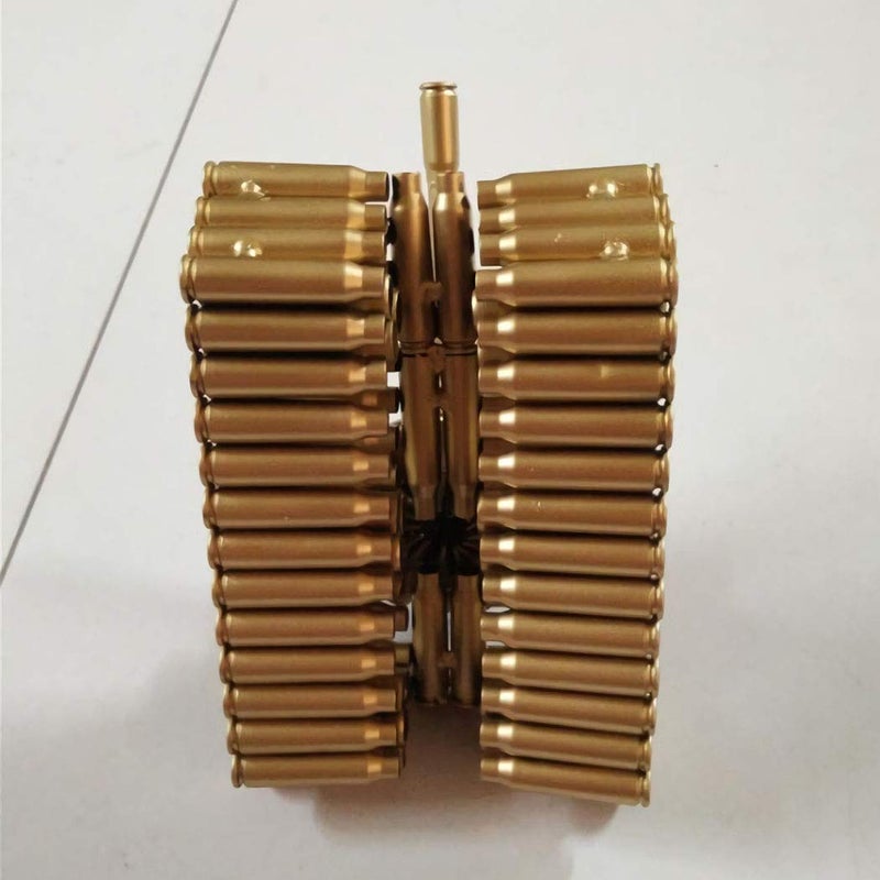 Singeek Bullet Shell Casing Shaped Army Tank Metal Sculpture,Great Decorative Artwork Model Gift for Home,Study Room Decorations (Gold Disc Style) - Image 4